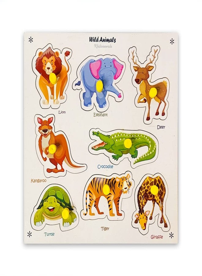 Khilonewale Wooden Wild Animal Puzzles for Kids, Educational Toys for Toddlers & Preschoolers, Jigsaw Puzzles (Wild Animals) - Image 2